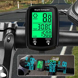 Fiotha bicycle computer digital 19 functions waterproof bicycle tacho LCD automatic wired mileage bike backlight cycling computer for cycling real time speed track - product information 3