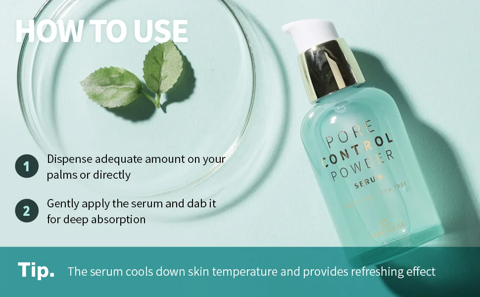 The Skin House Pore Control Powder Serum Green Tea + Tea Tree 50 ml - How to use