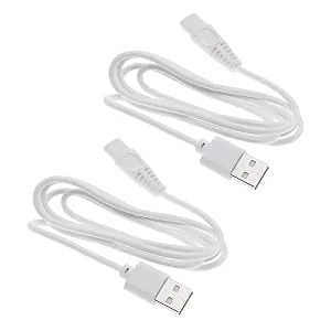 Emsea 2 pieces usb razor charging cable compatible with finishing touch flawless legs razor replacement women legs razor charging cable 5V 1m power cable white - B0BZTXYGVH