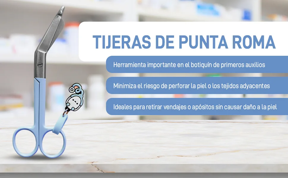 Medical scissors - blunt tip scissors - stainless steel - design - distinctive keyring (pink) - Schere