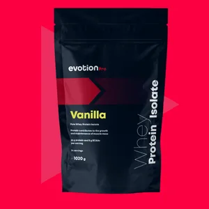 Evotion per whey protein powder mix 1020g strawberry - 23g protein 5G BCAA per portion - Whey isolate & concentrate protein shake protein powder - muscle building protein powder from whey protein - Protein-Vanille
