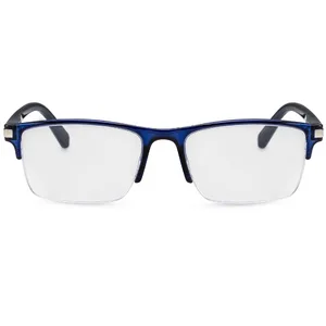 FILTRAL Rectangular Reading Glasses for Women & Men/Half Frame Glasses with Spring Hinges Dark Blue 2.5 Diopters - filtral lh pisa front