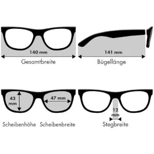 FILTRAL Rectangular Reading Glasses for Women & Men/Half Frame Glasses with Spring Hinges Dark Blue 2.5 Diopters - maße pisa