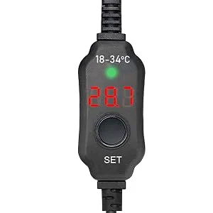Yukihalu mini aquarium heating 25W 50W 100W 200W with integrated thermometer external temperature controller used for 1-150 liter aquariums (100 watts) - external temperature controller with indicator lights led display temperature setting button