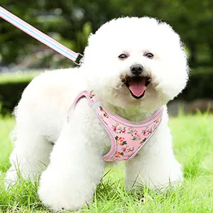 Heele dog harness adjustable anti train dishes reflective breathable dishes dogs light breast harness small dogs for walking training reflective plaid white m - product information 5