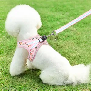 Heele dog harness adjustable anti train dishes reflective breathable dishes dogs light breast harness small dogs for walking training reflective plaid white m - product information 6