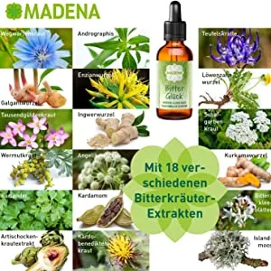 MADENA BitterGl ck Original with 18 bitter herb extracts Bitter substances drops 50 ml according to Hildegard von Bingen - product information 6