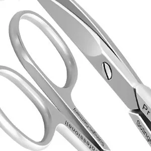 Nail scissors from Solingen with one -sided micro toothing made in Germany stainless steel rustproof footnail scissors with extra sharp and slightly curved cutting surface for manicure and pedicure 9.5 cm - Justrierungsschraube Scharfe Schnittfläche Ergonomische Schere Angenehmer Griff