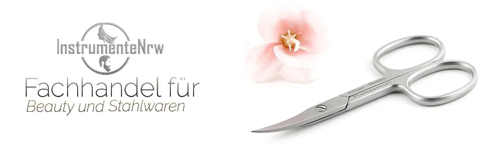 Nail scissors from Solingen with one -sided micro toothing made in Germany stainless steel rustproof footnail scissors with extra sharp and slightly curved cutting surface for manicure and pedicure 9.5 cm - Nagelschere Solingen InstrumenteNrw Nagelknipser Nagelschneider Nagelpflege Beauty