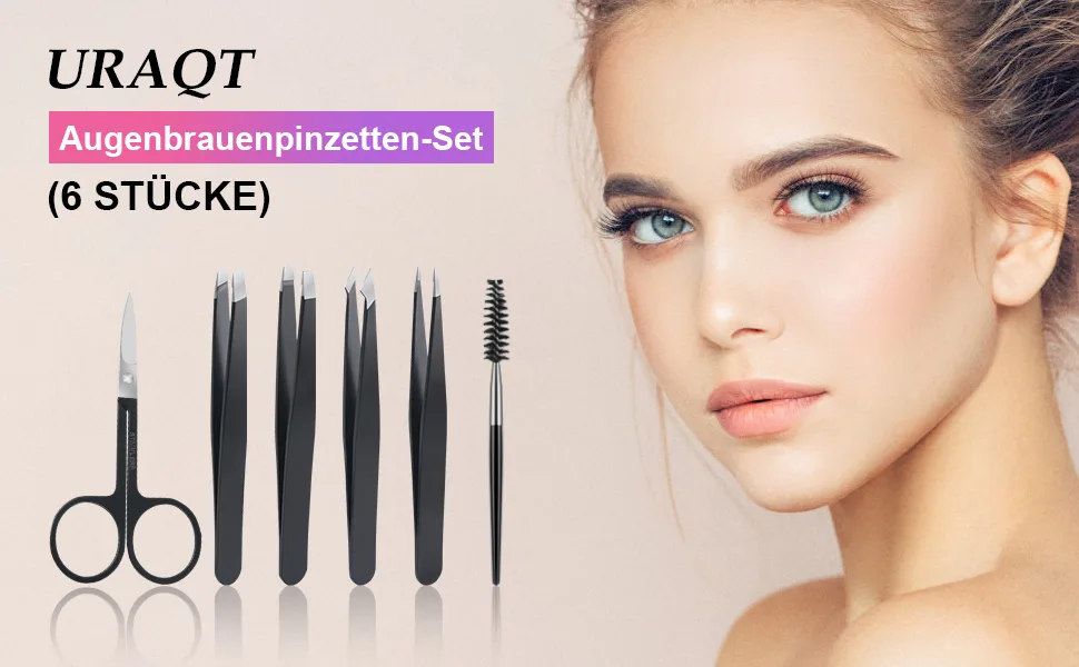 Uraqt tweezers set 6 -pitch eyebrows plucking gim. - product information 2