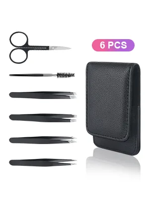 Uraqt tweezers set 6 -pitch eyebrows plucking gim. - product information 3