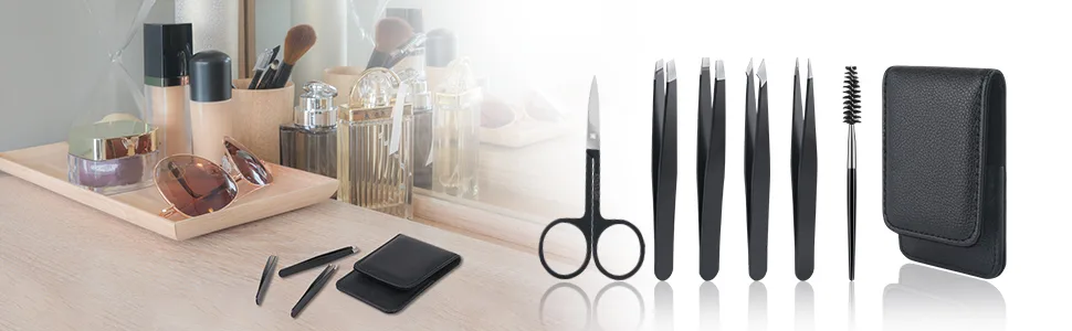 Uraqt tweezers set 6 -pitch eyebrows plucking gim. - product information 8
