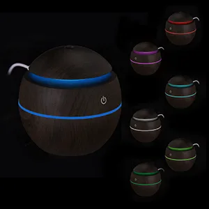 Relaxdays Aroma Diffuser for water & essential oils humidifier 150 ml LED color change USB connection light brown - Aromatherapie