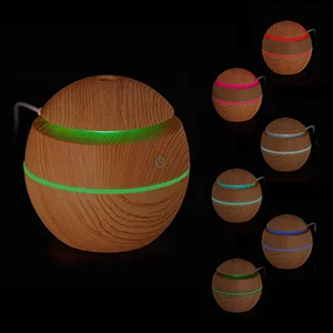 Relaxdays Aroma Diffuser for water & essential oils humidifier 150 ml LED color change USB connection light brown - duftöl difuser