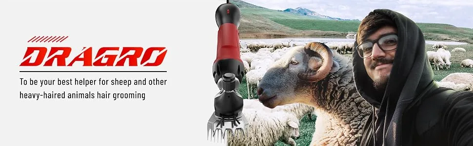 Dragro sheep scissors 500W professional electrical sheep scissors cattle care set 6-stage electrical electrical scissors for animals with thick fur sheep alpacas goats sheep clipper - product information 1