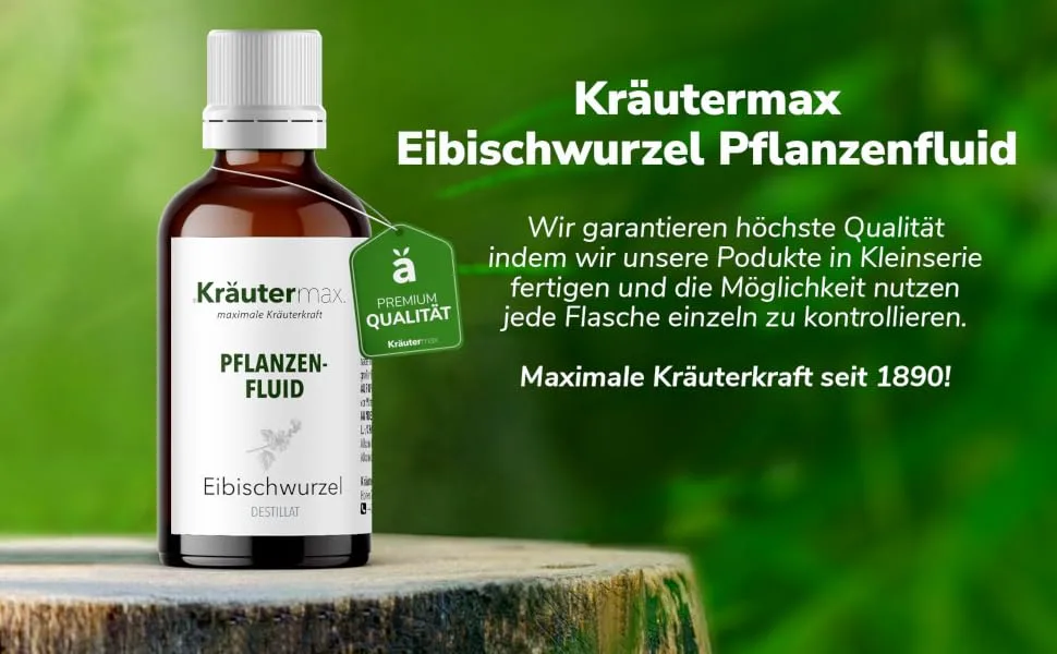 NEW!Herbal max. Eibi root drops |Eibi root plant fluid as a perfect complement to the Eibi root tea or flabby root pastilles |Eibi root extract vegan |Eibian 1 x 50ml - Eibischwurzel Tropfen
