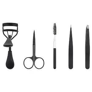 EMSea Brow Lash Eyelash Tools Set 5 in 1 Eyelash Makeup Kit Eyelash Curler Comb Eyelash Tweezers Brush - B08CVDWDKK