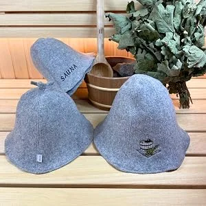 Ger3as sauna hat wool with embroidery for women and men wellness hat premium quality bath sauna bucket - product information 2