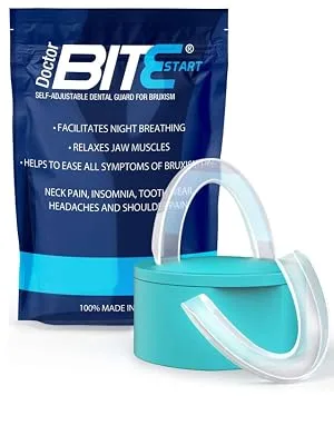 Dul c - 2 x bite rails for bruxism medical device - crunching rail for night but can also be used during the day - grind adaptable tooth rails including box - BITE