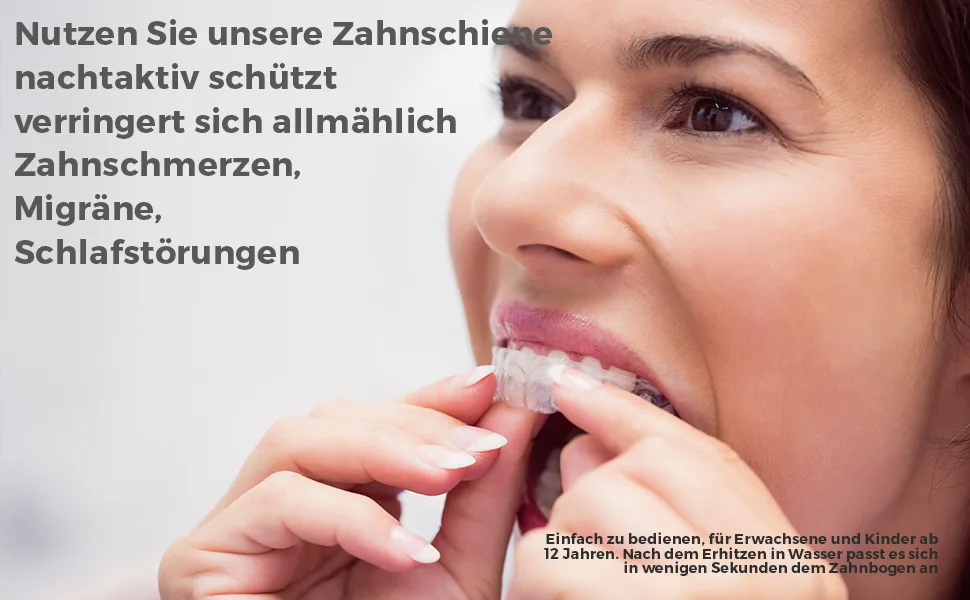 Dul c - 2 x bite rails for bruxism medical device - crunching rail for night but can also be used during the day - grind adaptable tooth rails including box - Selbstmodellierende Knirscherschiene für Nacht und Tag