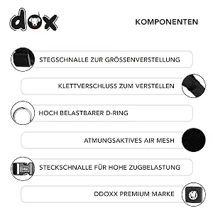 DDOXX Air Mesh Step-In Dog Harness - Adjustable Chest Puppy Harness for All Sizes - S (Orange) Orange S - 2.0 x 45-63 cm - Komponenten