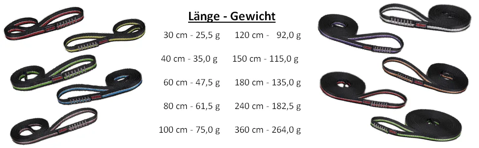 ALPIDEX webbing sling in different lengths 16 mm 22 kN round sling climbing polyamide 80 cm - Bandschlingen