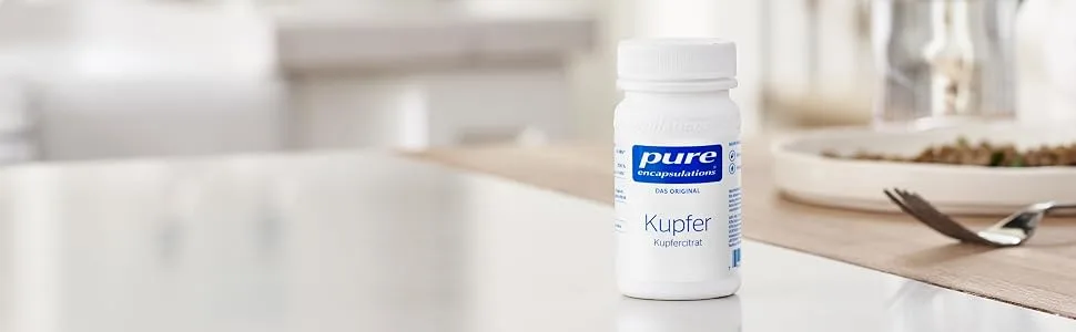 Pure Encapsulations - Copper (copper citrate) - trace element copper organically bound - 60 vegan capsules - Image1