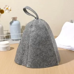 Tofficu 4 Pieces Wool Sauna Hat Felt Bathing Hat Russian Banya Hat Head Protection Absorbent Sauna Cap for Shower Bath (Gray) - product information 2