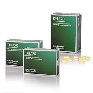 Desired capsule EPA70 capsules |45 capsules with 70% EPA (eicosapentaenic acid) |Highly concentrated without unwanted additives |500 mg per capsule individually blistered particularly protected - DHA70