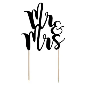 Schnooridoo Cake Topper Cake Decorating Cake Decoration Wedding Birthday (Set Lama) - mr. mrs schwarz
