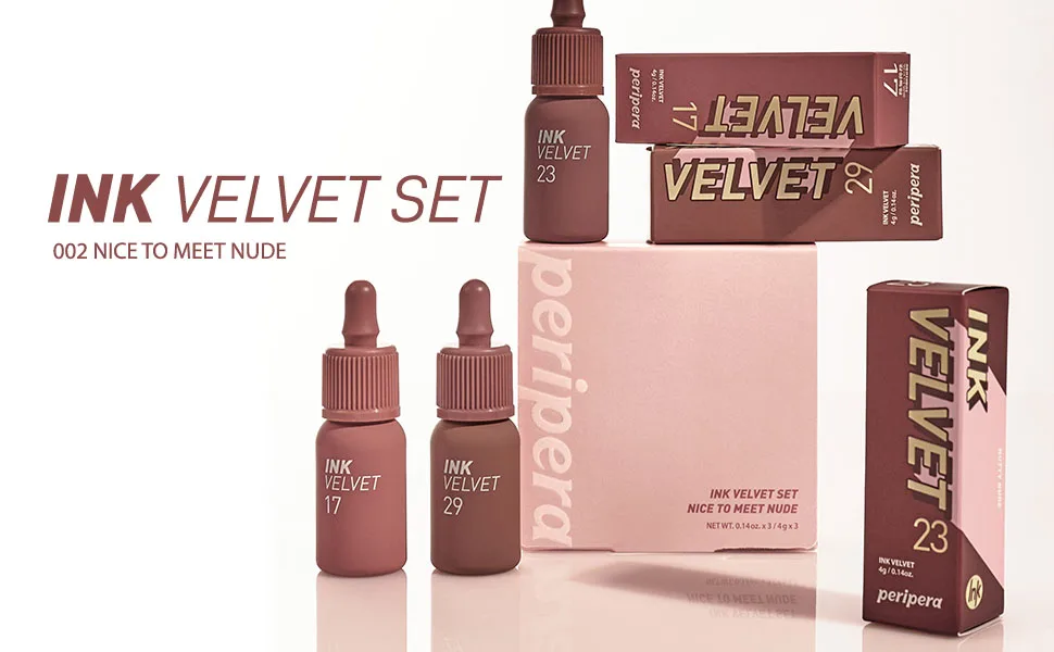 Peripera Ink Velvet Lip Tint 02 Celeb Deep Rose 0.14 oz (4 g) - tint chart