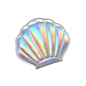 Minkissy Shell Shape Mirror Double Sides Makeup Mirror Pu Leather Compact Mirror Travel Makeup Mirror for Women Girls (Silver) - product information 1