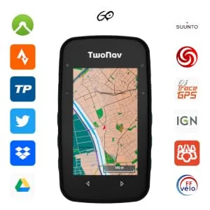 TwoNav Cross Plus outdoor GPS with 3.2 inch screen for MTB cycling trekking hiking or navigation with maps. Color turquoise - GPS TwoNav Cross Plus