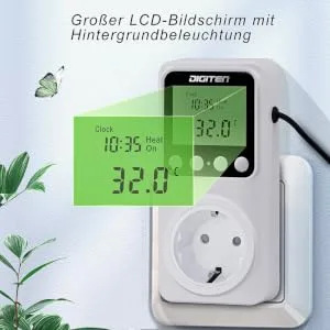 Digital day-night thermostat / temperature controller heating/cool clock function 15a thermostat heating digital LCD screen background lighting 230V Smart thermostat white - Hintergrundbeleuchtung