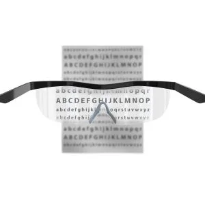 FALINGO magnifying glasses magnifying glasses reading magnifier magnifying glass on the nose optical magnification to 200% (blue) - Buchstaben