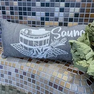 Ger3as sauna pillow travel pillow 100% cotton sauna pillow 50 x 22 cm sauna pillow (beige/white) - sauna pga