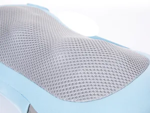 Back and neck massager with warmth - depth tissue massage pillows for shoulders back and legs - gift for him or she gray blue - massagegerät nacken schulter