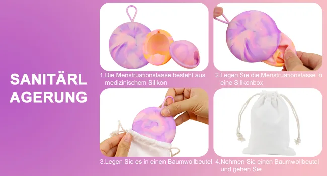 Eachpt menstrual disc set 2 menstrual cup size S+L with storage pockets spout -safe & 100% medical silicone reusable menstrual disc & sustainable tampon alternative - Menstruationsscheibe