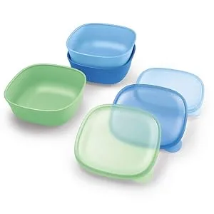 NUK Stacking Bowls 4+ Months Blue & Green 3 Bowls + 3 Lids - product information 2