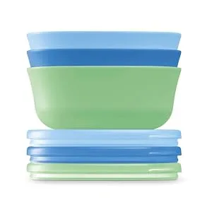 NUK Stacking Bowls 4+ Months Blue & Green 3 Bowls + 3 Lids - product information 3