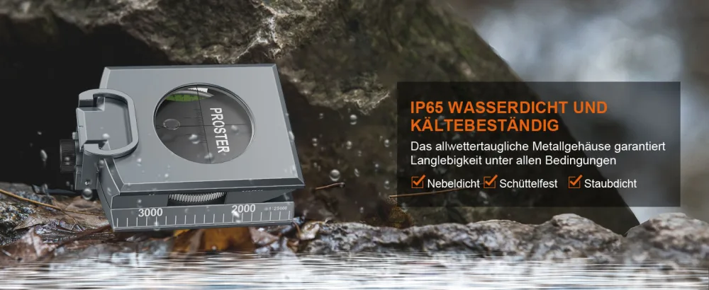 Proster march compass Professional pocket compass Peilkompass compass compass compass with a clinometer carrying loop bag for hunting hiking and outdoor activities - Kompass