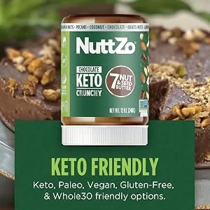 Nuttzo 7 Nut & Seed Butter Chocolate Keto Crunchy 12 oz (340 g) - nuttzo