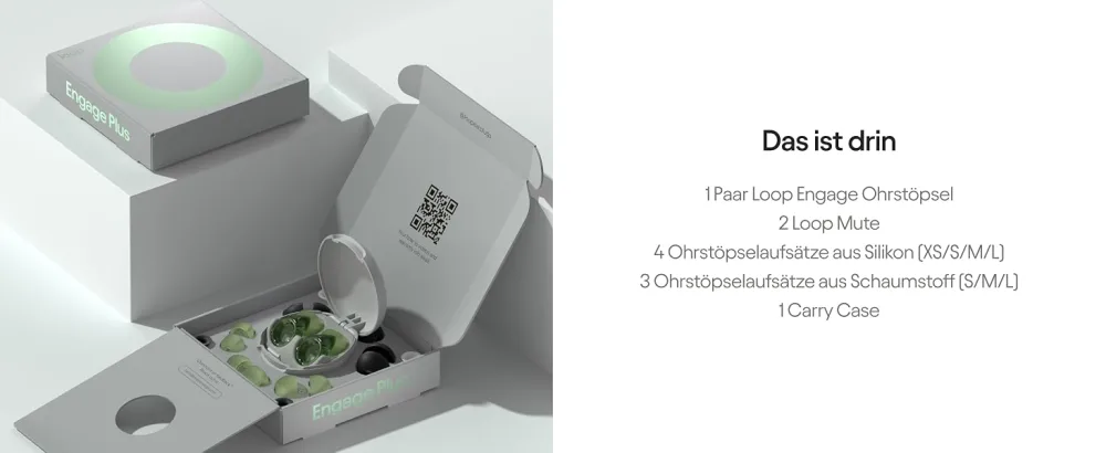 Loop Engage plus earplugs - low noise reduction in clear language - conversations social events noise sensitivity & for parents - earplug attachments + additional accessories SNR 16dB Green - Loop Earplugs, Loop Engage Plus Ohrstöpsel