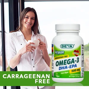Deva Vegan Omega-3 DHA-EPA 500 mg 60 Softgels - Carrageenan Free