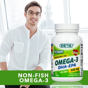 Deva Vegan Omega-3 DHA-EPA 500 mg 60 Softgels - Non Fish Omega 3