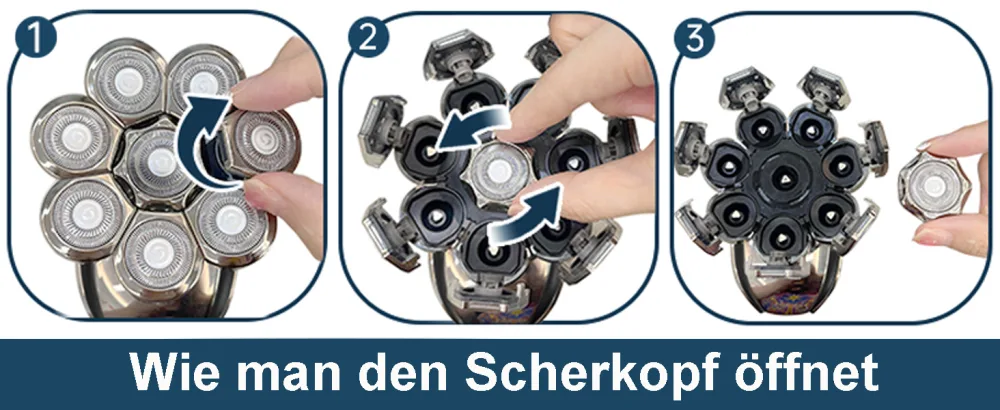 8D electrical shaving head razor men electrical head replacement rotary razor for bald men bald razors accessories for electric shavers compatible with many models - Wie man den Scherkopf öffnet