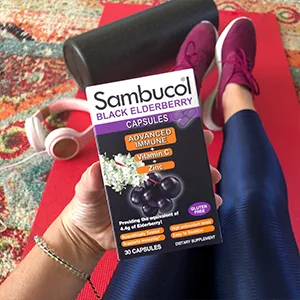 Sambucol Black Elderberry Capsules Advanced Immune + Vitamin C + Zinc 30 Capsules - Sambucol Advanced immune black elderberry capsules with vitamin c and zinc, 30 Count