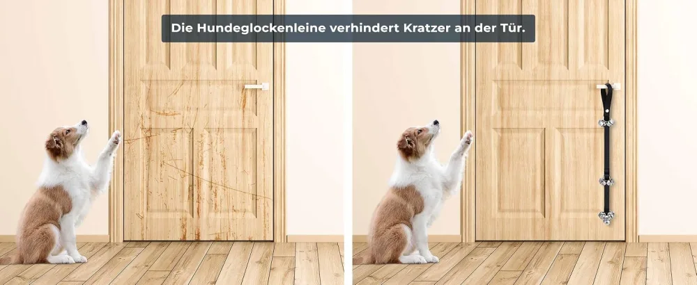 Culacos Pet Training Doorbell Adjustable - Interaction Dog Doorbell Dog Bells Black - Haustier Training Türklingel