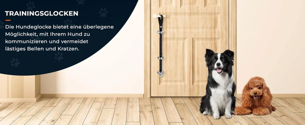 Culacos Pet Training Doorbell Adjustable - Interaction Dog Doorbell Dog Bells Black - Hund Türklingel
