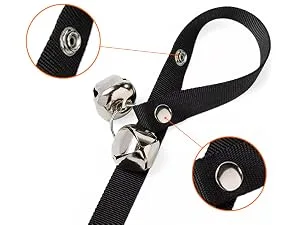 Culacos Pet Training Doorbell Adjustable - Interaction Dog Doorbell Dog Bells Black - Verstellbare